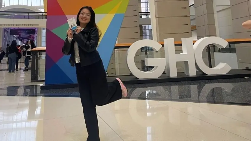 Bentley student at the Grace Hopper Tech Conference for Women
