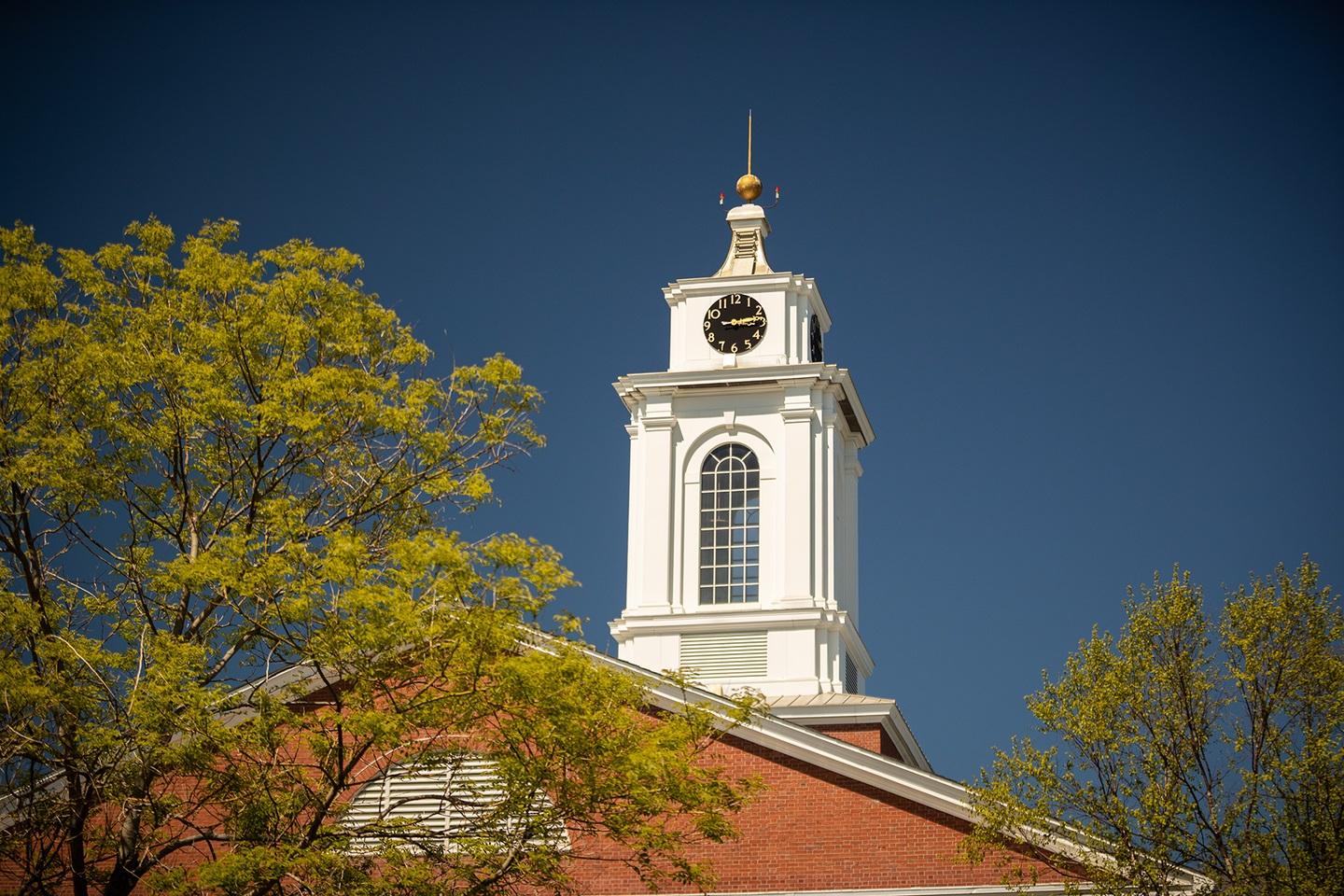 Clock tower at Bentley University