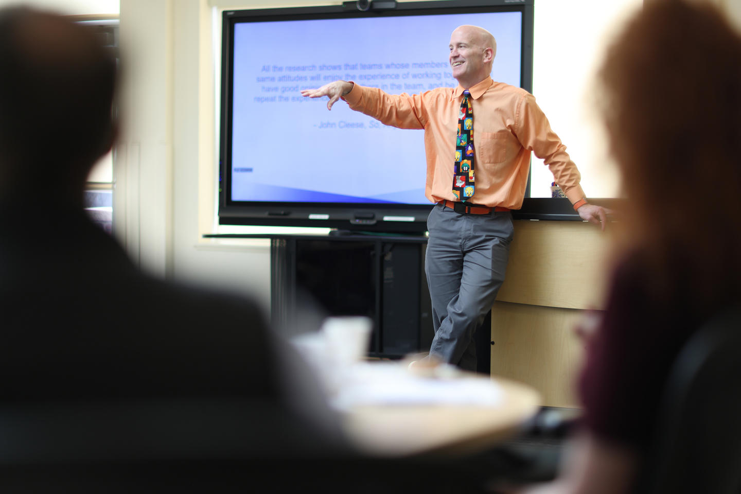 Professor teaching an executive education class