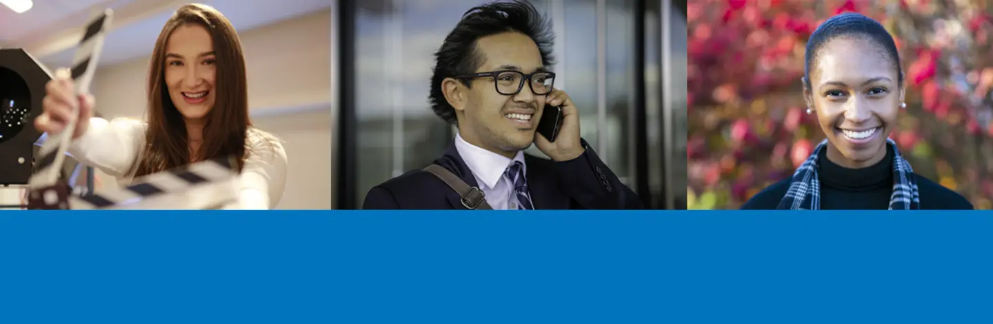 three Bentley students 