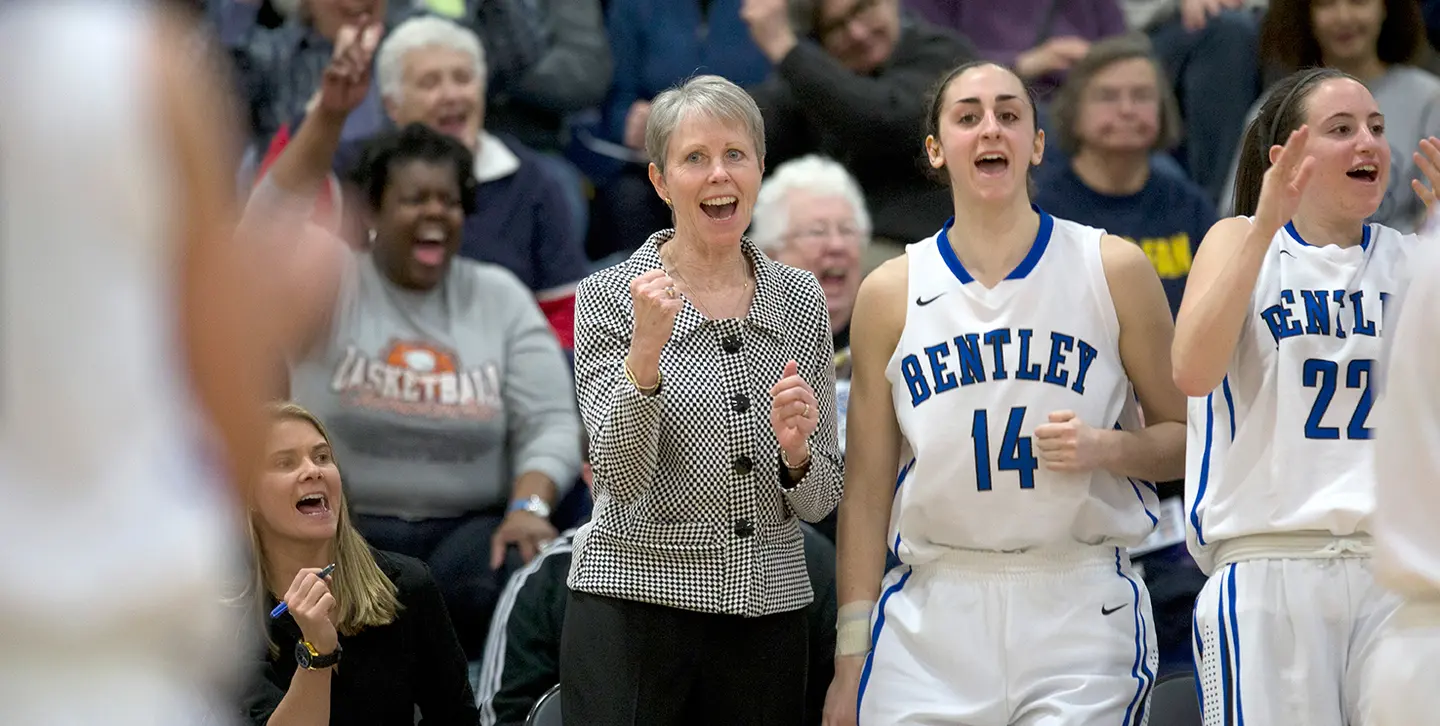 Bentley University women's basketball coach Barbara Stevens